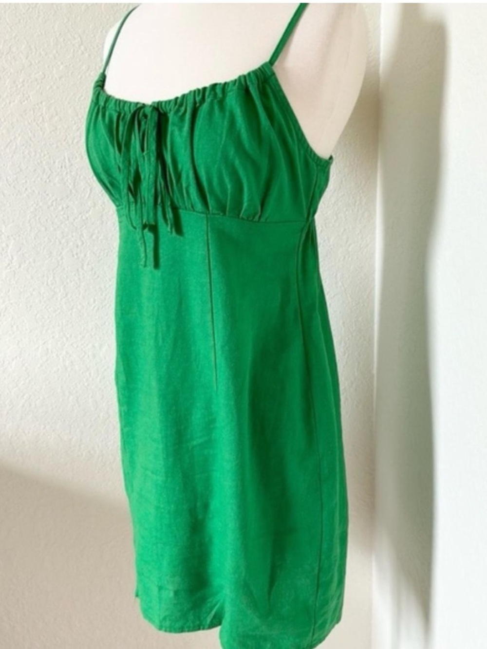 Wild Fable Women's Ruched Linen Dress Medium